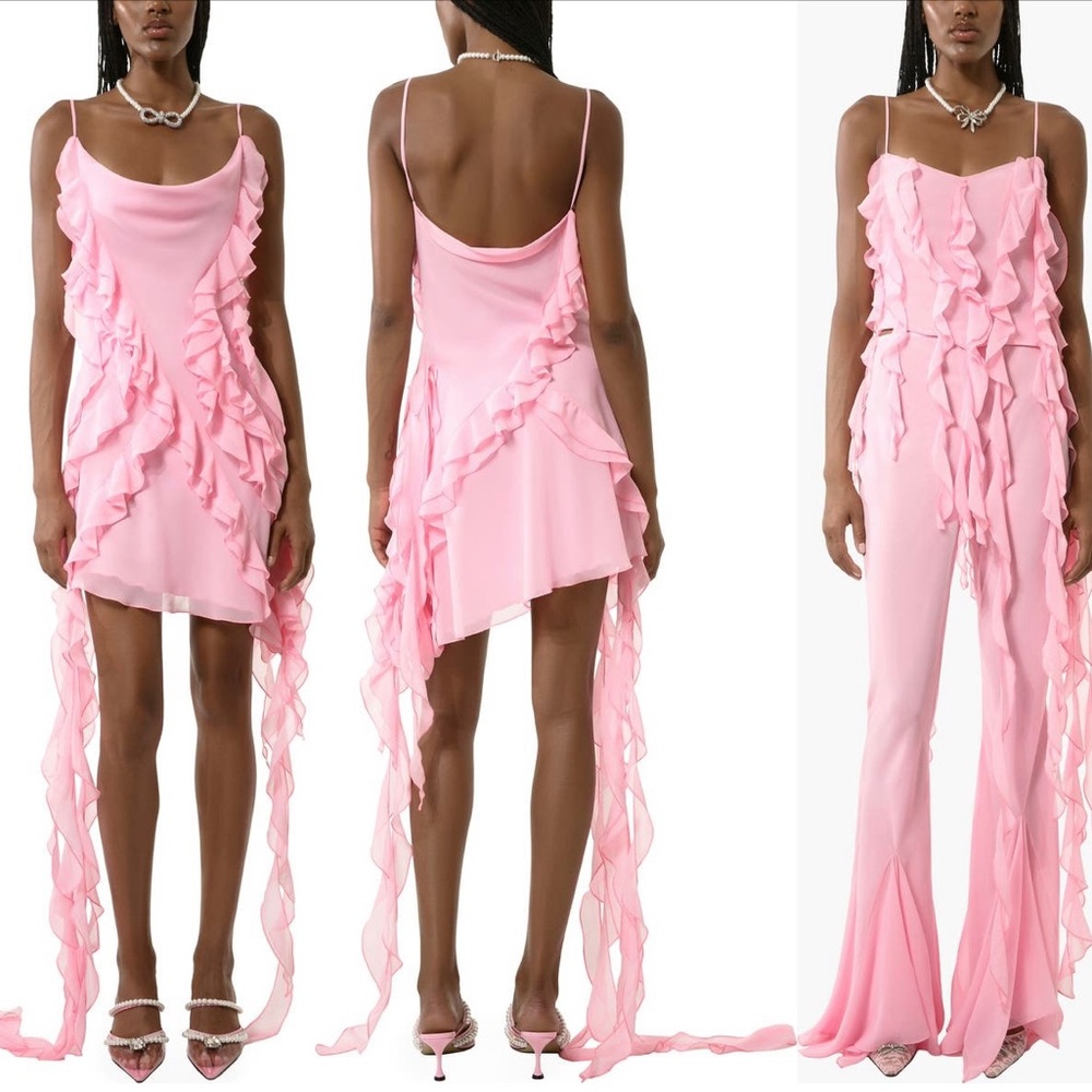 Mach & Mach Ruffle Mini Slipdress